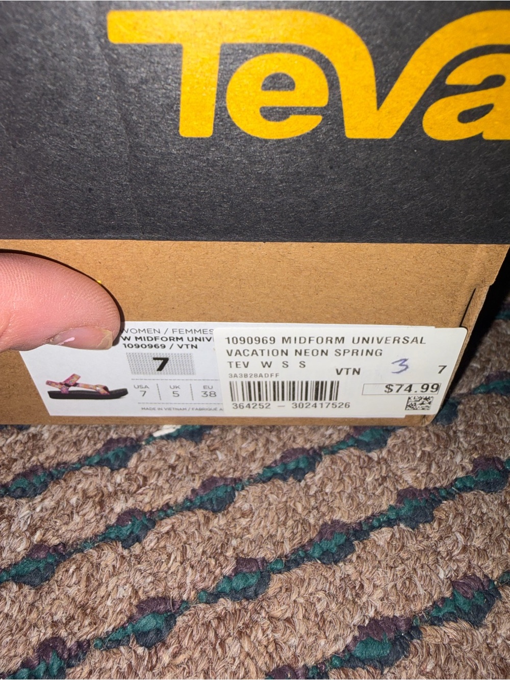 Teva Midform Universal Sandals in Neon Yellow with Multicolor Straps